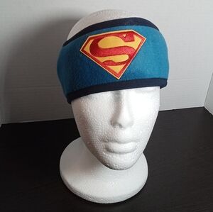 New DC Superman Head Band/Wrap, Ear Covers! Embroidered Logo. OSFM. Blue. Unisex